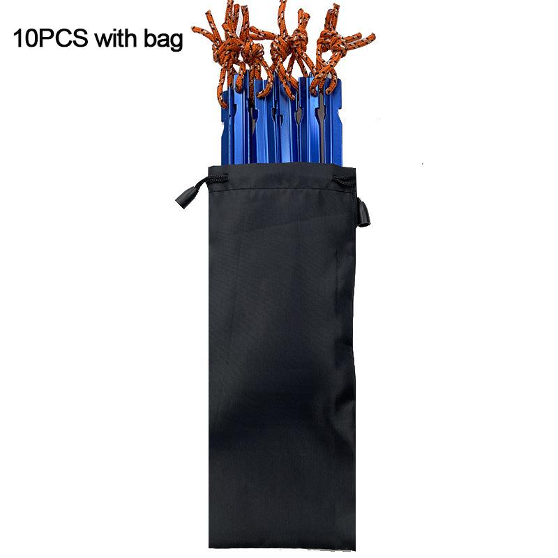 18cm Zeltheringe Aluminium Zeltpfahl Bodennägel mit reflektierendem Seil Outdoor Camping Wanderausrüstung Zeltzubehör