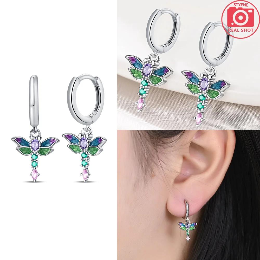 Authentic copper Sunflower Woman Earring Moon Flower Butterfly Dragonfly Earring Accessories Valentines Fine Gift Jewellery Set
