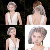 Pearls Bridal Veil Studded Stylish Graceful Head Cover Wedding Hair Accessory White Net Veil Wedding Photo Props