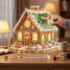 Snow House and Christmas Tree Acrylic Desk Ornament, Flat Christmas Tabletop Decoration for Living Room Bedroom