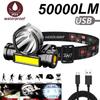 HOMEFISH Powerful LED Headlamp USB Rechargeable Head Lantern Flashlight Waterproof Camping Fishing Outdoor Head Light