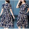 Plus Size Polka Dot Ice Silk Short Sleeve Summer Dress for Women