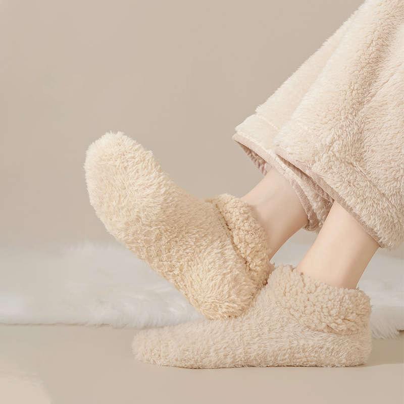1Pair Fluffy Warm Comfortable Indoor Non Slip Dormitories Daily Lightweight Polyester Soft Floor Socks Bedrooms