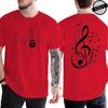Men's Fashion T-shirt Summer Street Round Neck Casual Camisetas T-shirt Music Notes Design T-Shirts for Women Men Short Sleeve