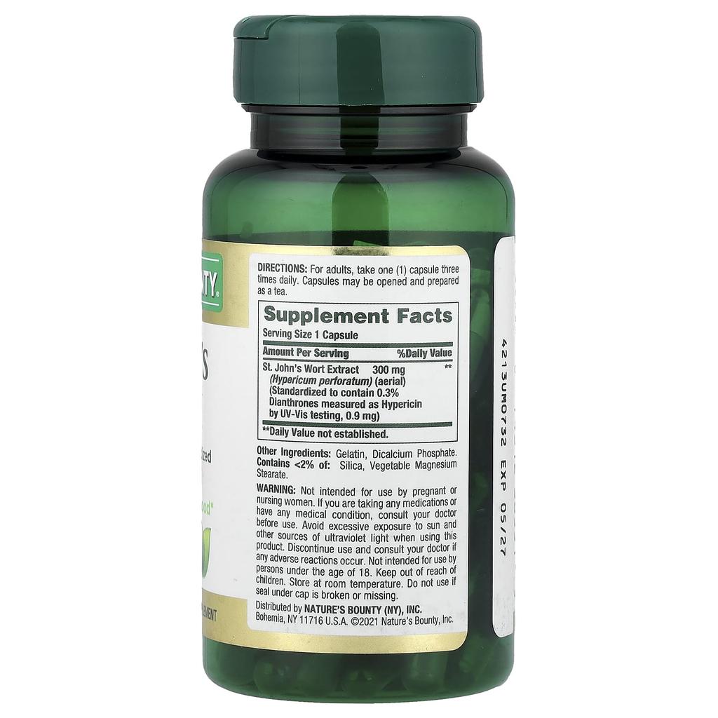 Nature'S Bounty, St. John's Wort, 300 Mg, 100 Tablets