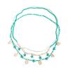 Salircon 3 Pcs/Set Summer Ocean Beach Bohemian Belly Waist Chain Trendy Rice Beads Acrylic Conch Starfish Pendant Body Jewelry