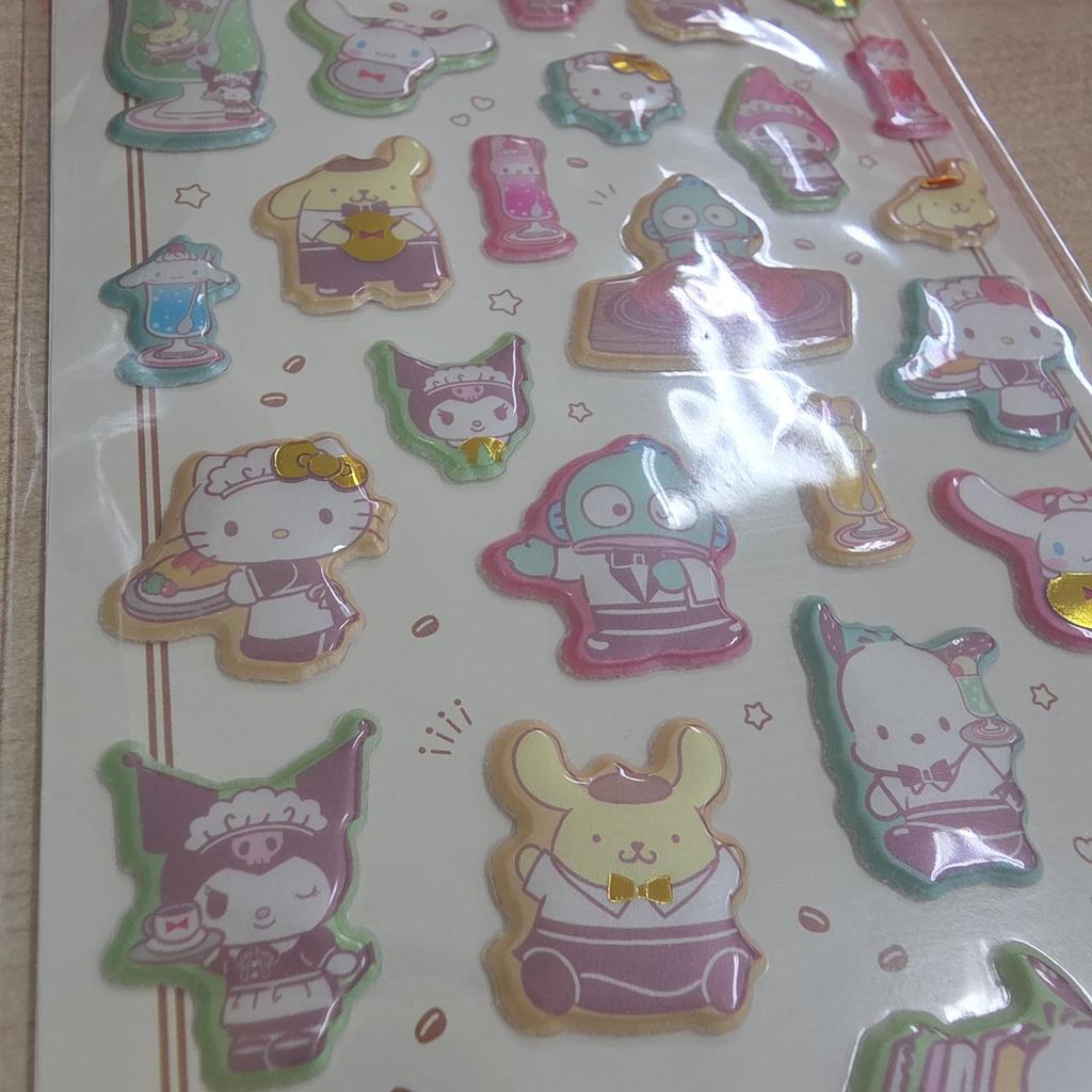 Sanrio Japan Exclusive 3D Puffy Glitter Sticker Sheet – Hello Kitty / My Melody / Cinnamoroll / Kuromi / Sanrio Characters (5 Options)