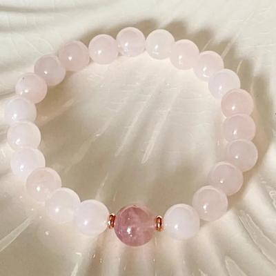 Exquisite Rosa Kristall High Fashion Farbe Naturstein Perlen Armband Männer Frauen Geburtstag Party Schmuck Zubehör Geschenke