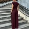 1116 neue europäische und amerikanische Mode V-Ausschnitt ärmellos Hosen mit weitem Bein zeigen dünne Taille Temperament Pendler Anzug