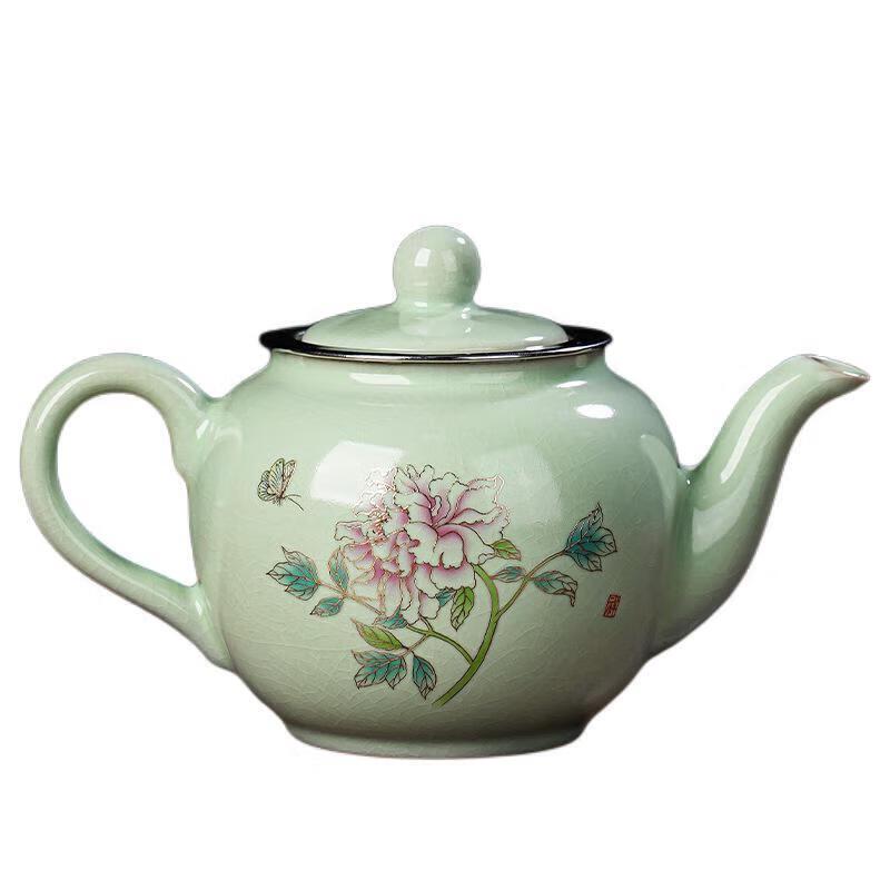 

Yunyan Ru Kiln Large Teapot, Magpie Plum Design