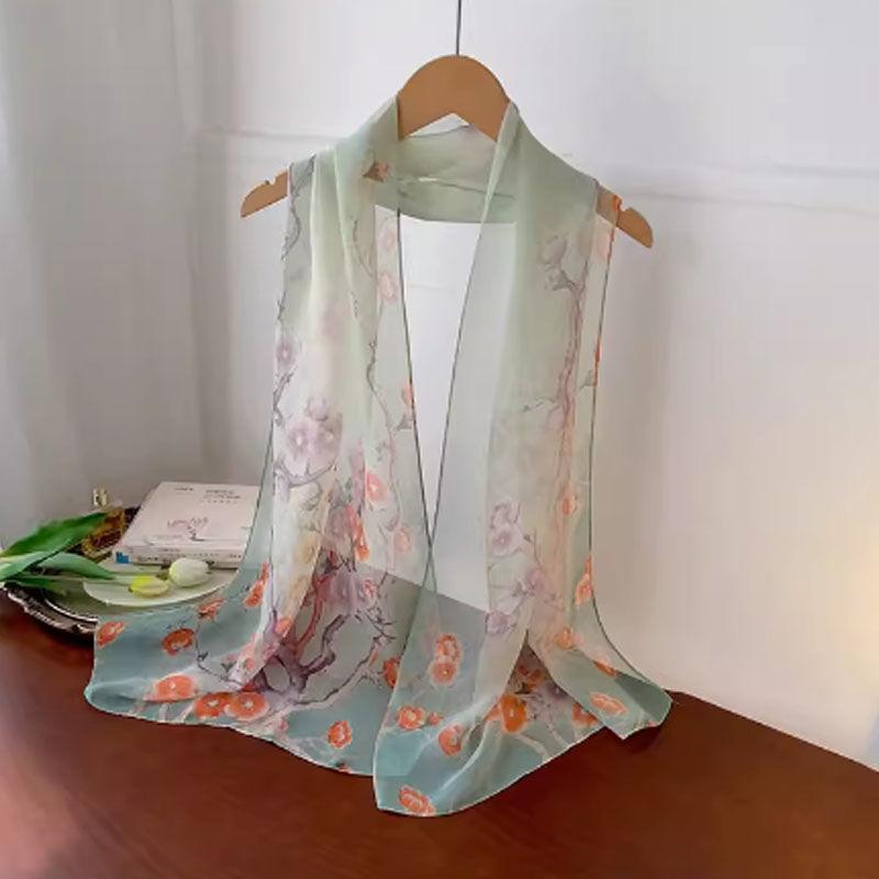 Lotus Sjaal, Bloemen Chiffon Sjaal, Zonnebrand Strand Sjaal, Sjaal, Dunne Sjaal 160*50cm gray