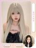 Sizuuenn Long Hair Lady Long Straight Bangs Blonde Platinum Off Gold Wig Small Face Natural Heat Resistant Wig High Temperature Hair Thread Cosplay