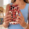 Christmas Gingerbread House Snowman Phone Case Festive Red Holiday Art Hard Cover for iPhone Shockproof Protection Birthday Halloween Festival Gift