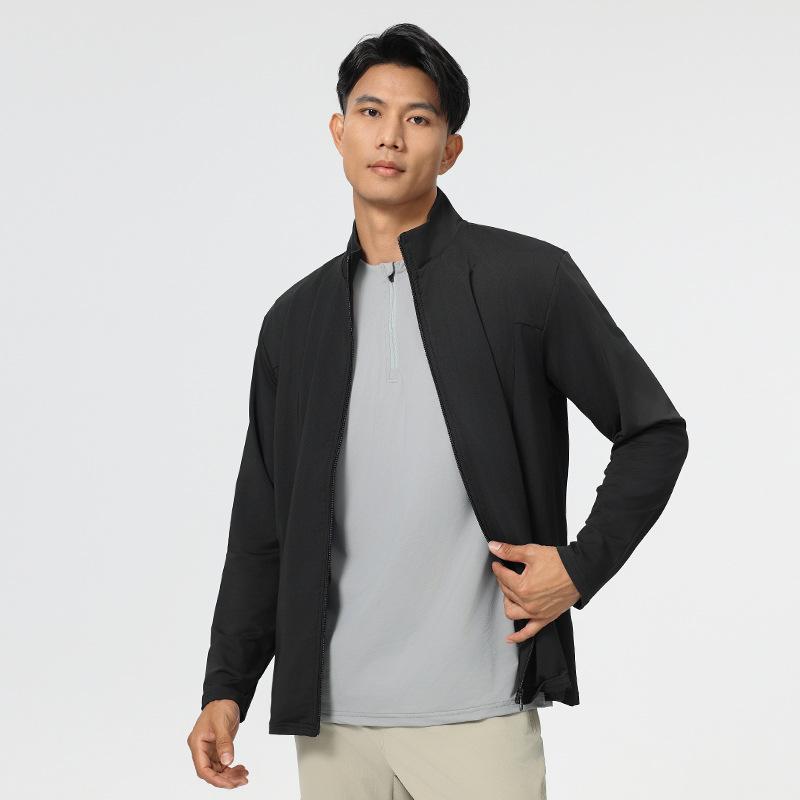 Men S Autumn Stand Collar Solid Color Slim Fit Casual Jacket