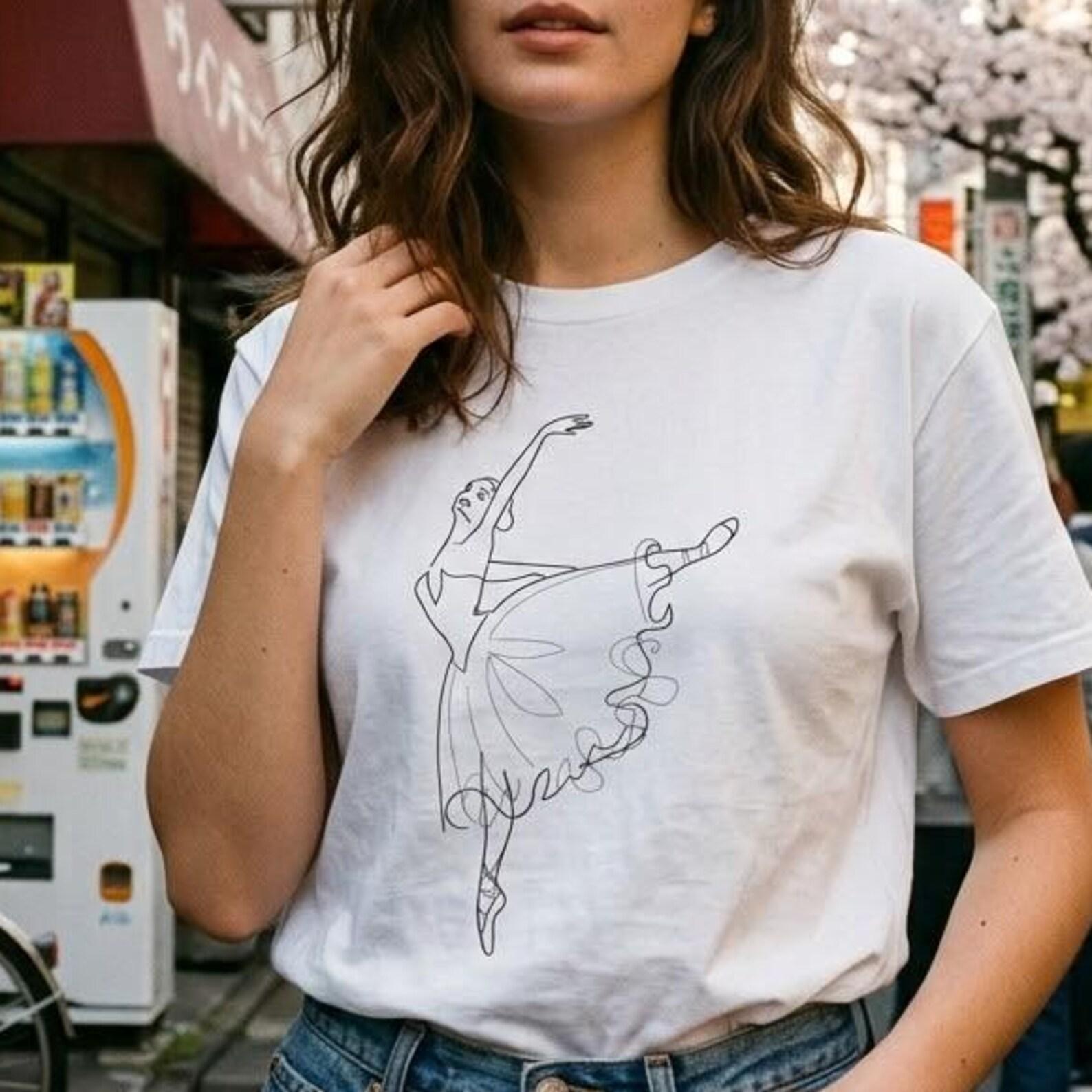 Ballerina Line Art T shirt 3XL