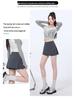 2025 Women's High Waist Black Bodycon Midi Skirt with Side Slit – Spring/Summer Hot Style Suit Shorts