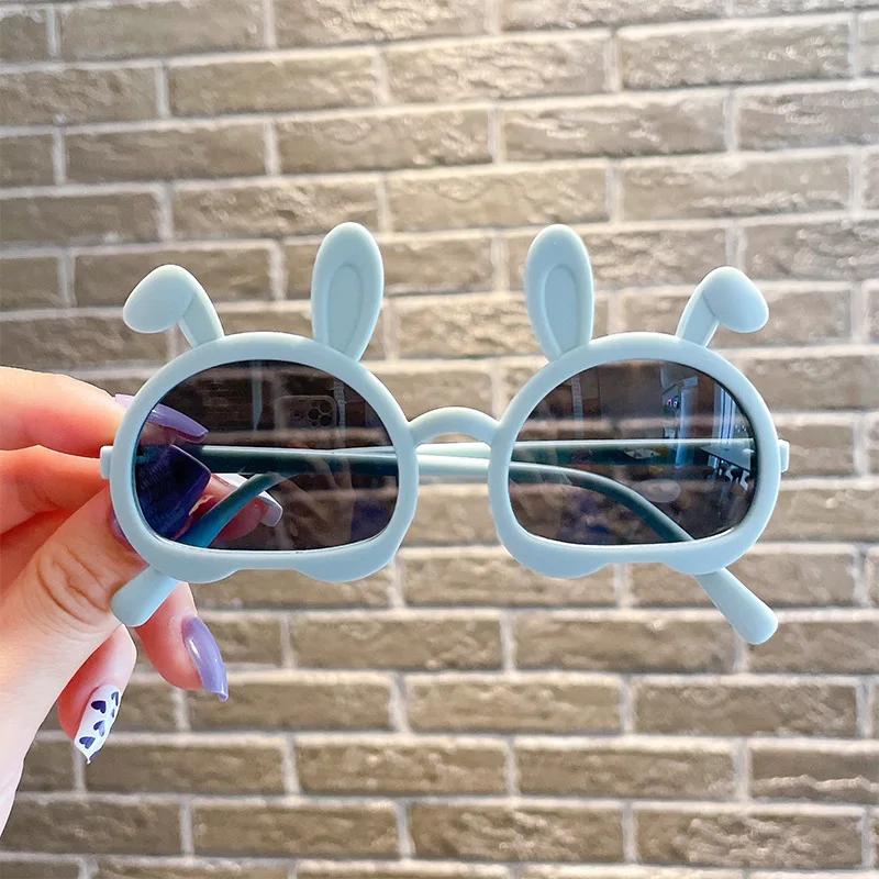 Fashion Children's Rabbit Ear Decorative Sunglasses Cute Girl Baby Protective Sun Glasses Cute Rabbit Kids Eyewear UV400 Goggles