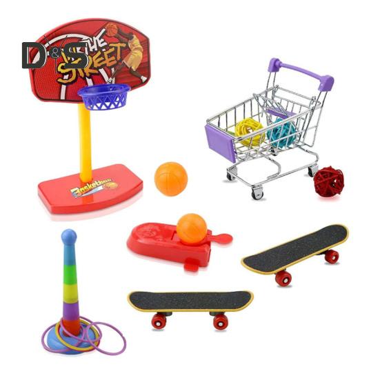 

Набор игрушек для попугая, экологически чистый, без запаха, красочный баскетбольный мяч, мини-корзина для покупок, набор игрушек для жевания и измельчения попугая 5pcs