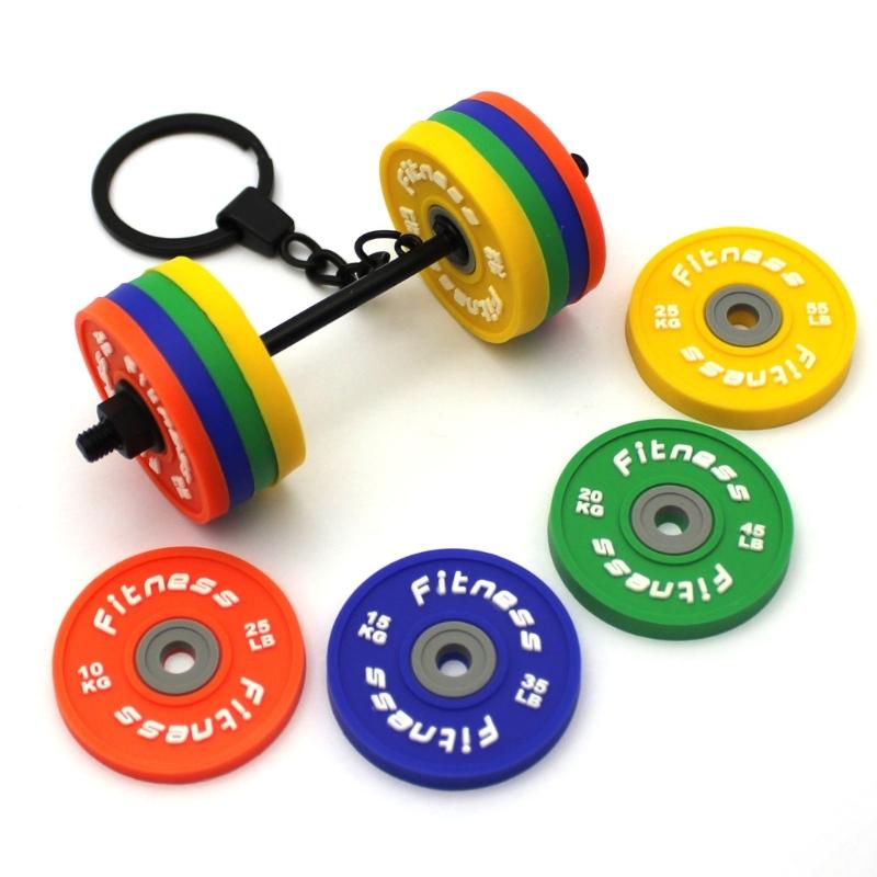 Rubber Dumbbell Keychain Lightweight Portable Exercise Themed Decorative Creative Sports Fitness Bag Decoration
