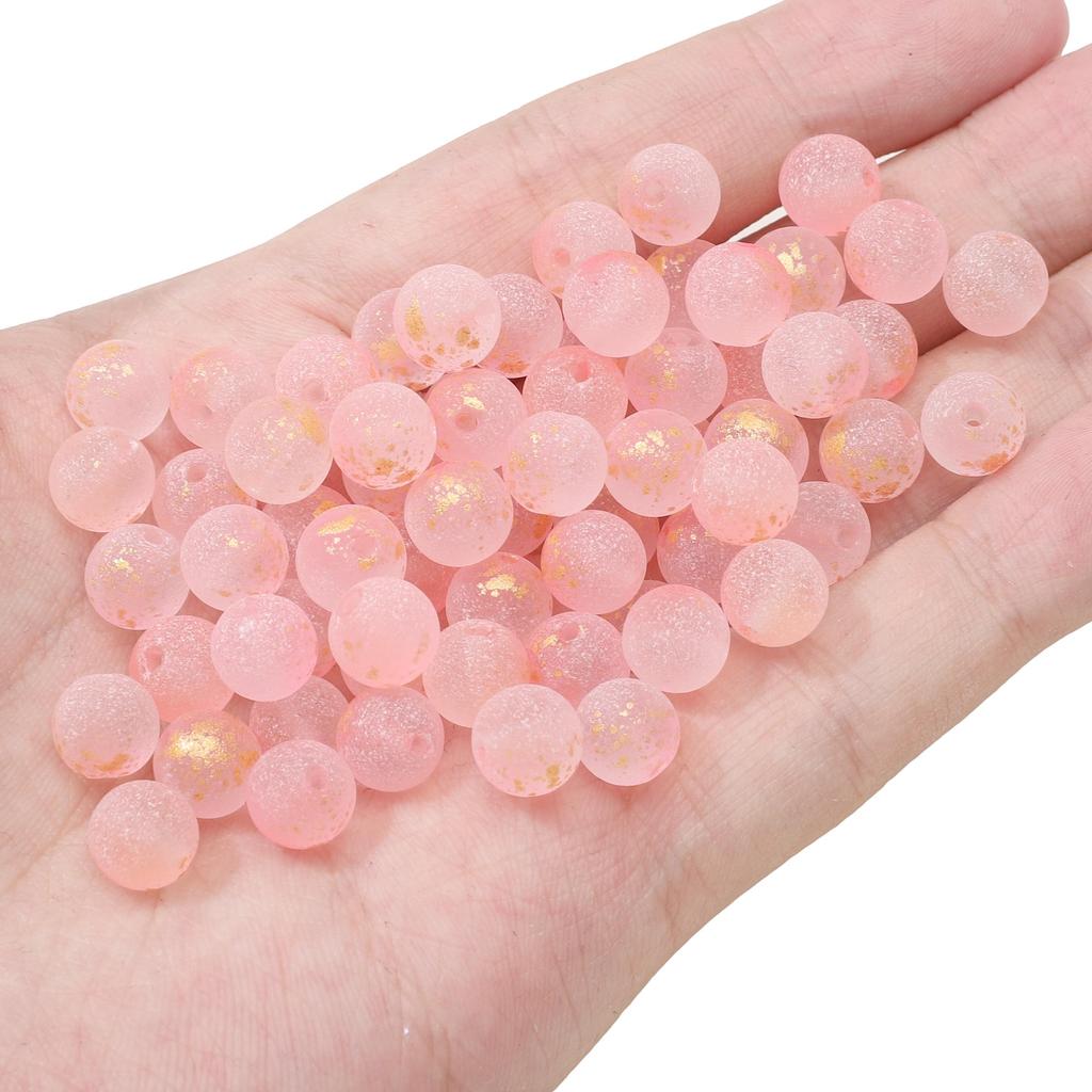 Perline di Cristallo di Vetro Effetto Foglia d'Oro 8mm Rotonde Distanziatori per Gioielli Fai da Te 50 Pezzi Multicolori