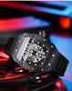 BINBOND Men's Domineering Barrel-Shaped Sports Watch with Curved Hollow Design