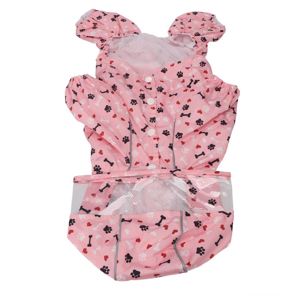 Reflective Puppy Raincoat Jacket Waterproof Breathable Cute Pattern Pet Dog Hooded Rain Coat with D Ring XL