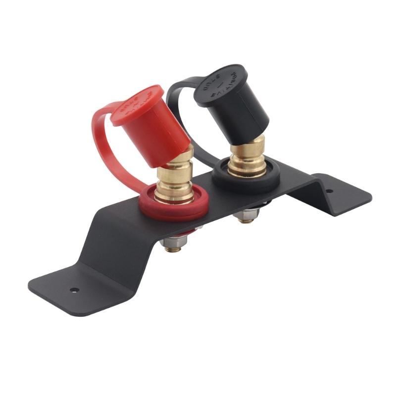 Battery Jump Post Starter Remote Battery Terminals Relocation Kit with Mounting Bracket Waterproof Cover for Lawn Mower