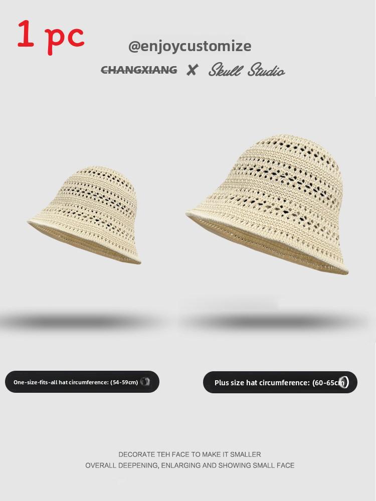Fisherman Hat Large Size Cotton Sun Protection Wide Brim Summer Style For Casual Wear