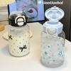 600 ml Stern Wasserflasche Becher für Eiskaffee Saft Tee Niedliche Schleife Plastikbecher mit Strohhalm Deckel Tragbare Trinkflasche