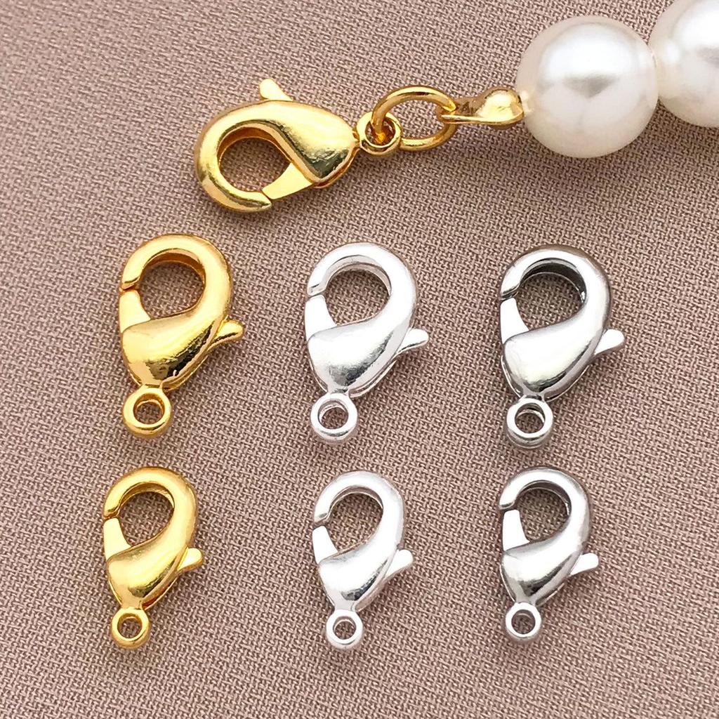 18K Gold-Filled Lobster Clasp, Electroplated Real Gold, Handmade Color-Preserving Spring Clasp for DIY Bracelet/Necklace Jewelry Accessories.