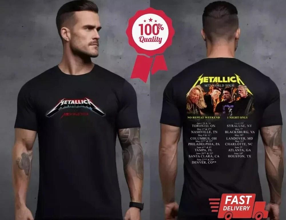 

Metallica M72 World Tour 2025 Schedule Extended Dates Fan Tee Unisex T-Shirt XXL