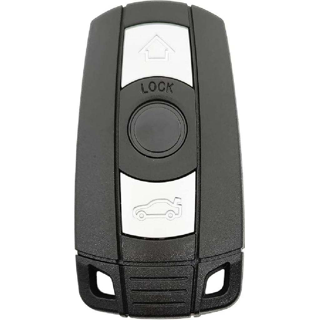 Replacement Keyless Entry Key Fob Case Cover Fit for BMW 1 3 5 Series X3 X5 X6 Z4 328i Z4 M5 M6 F10 F15 E90 E92 E93 Key Fob Shell (Silver)