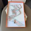 2022 Autumn Silk Scarf Small Long Thin Scarf Bag Strap Decoration H Home Imitation Silk Scarf Versatile Streamer