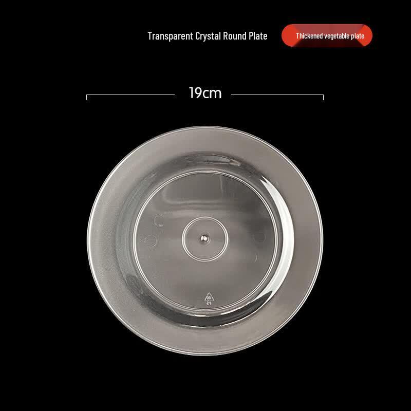 Lantuan Disposable Clear Plastic Round Plates