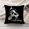 Carp Fishing Art Cushion Cover Short Plush Double-Sided Printing Home Machine Washable In Warm Winter Pillow Cover