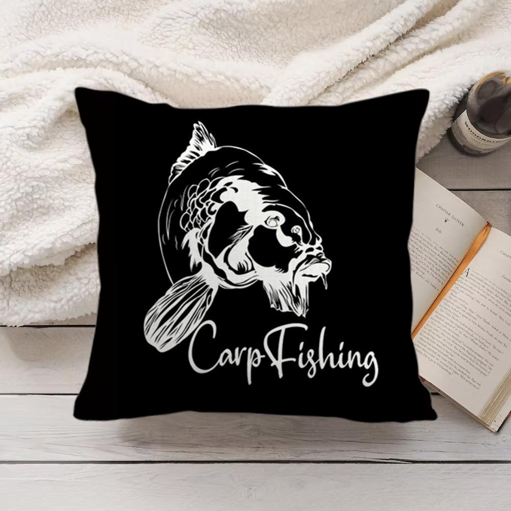 

Carp Fishing Art Cushion Cover Short Plush DoubleSided Printing Home Machine Washable in Warm Winter Pillow Cover 30x30cm