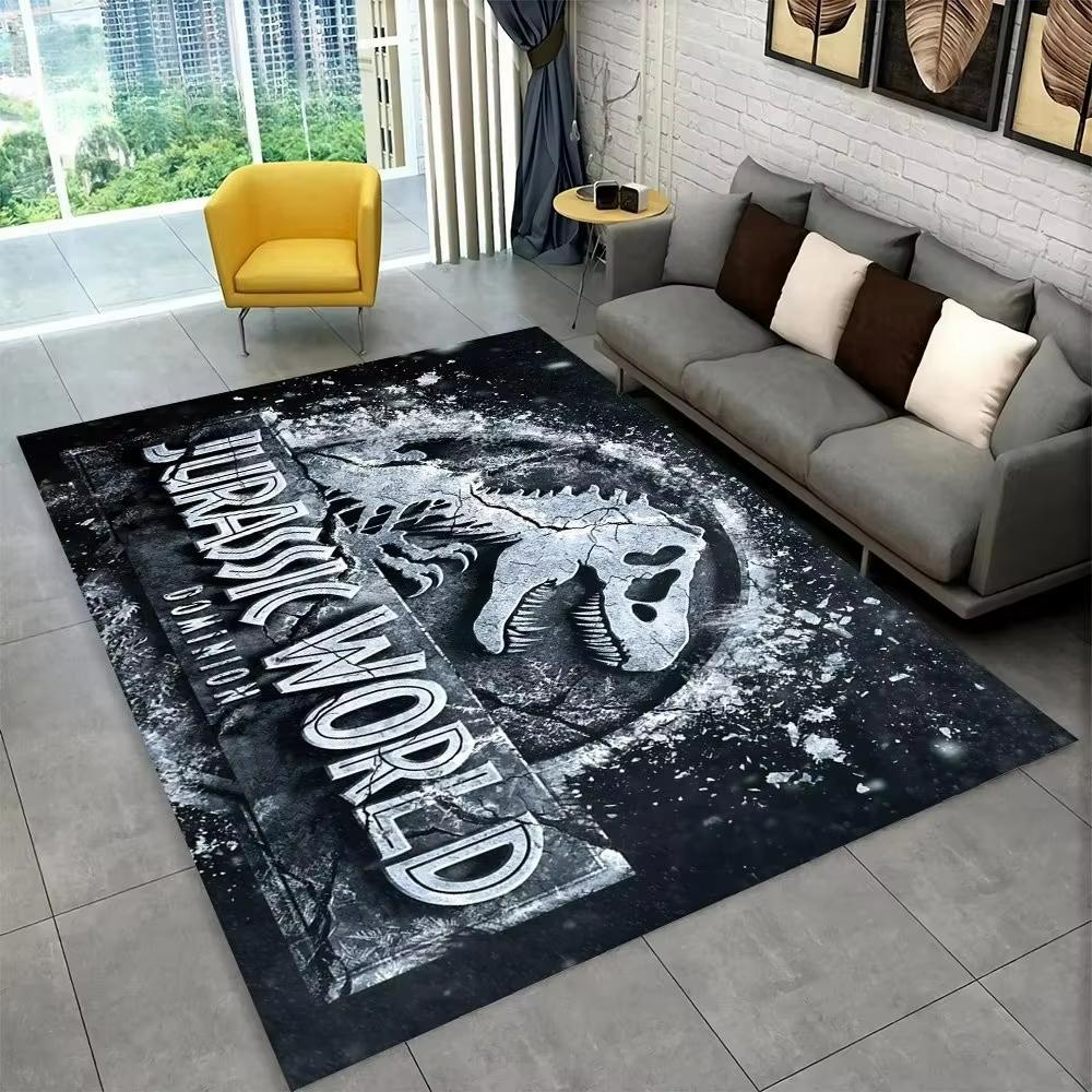  3D J-Jurassic Park Dinosaur Carpet Large Area Rug Bedroom Kids Playroom Floor Mat NonSlip Living Room Decor Fun Sofa