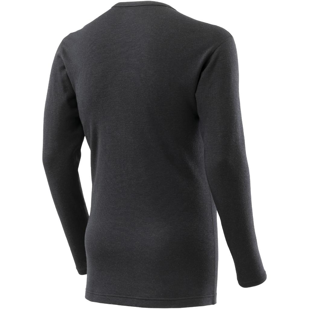 Heat-generating innerwear, Breath Thermo underwear, thick wool crew neck long-sleeve shirt, men's, C2JAAC10, black, size M