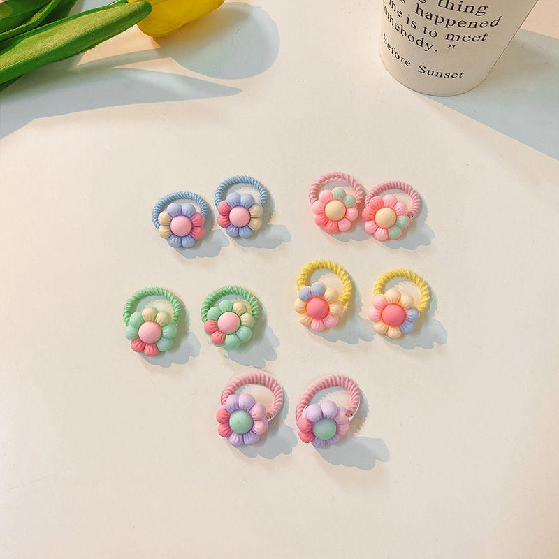 10pc mini faixa de cabelo do bebê kawaii dos desenhos animados floral animal elástico corda de cabelo para a criança menina pequena tumb faixa de cabelo adorável headwear