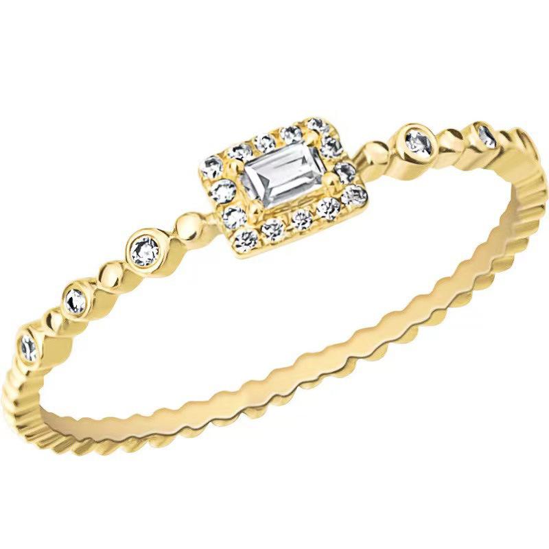 

2026 New European and American Exquisite Simple Ring, Women s Square Geometric Zircon Ring, Popular Zircon for Daily Wear 10