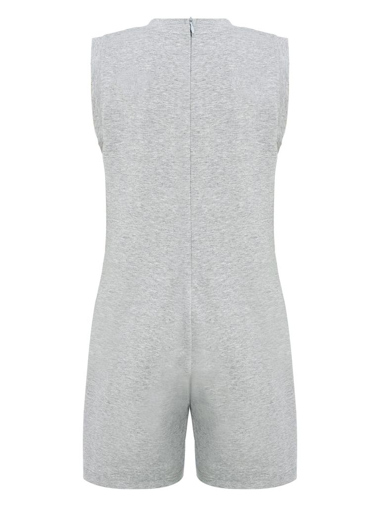 3Pcs Kids Special Needs Adaptive Jumpsuit Round Neck Sleeveless Back Invisible Zipper Solid Color for Easy Dressing Daily Care