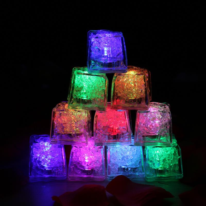 LED Flashing Glow Ice Cubes - Colorful Sensor Lights for Bars, Weddings, and Events
