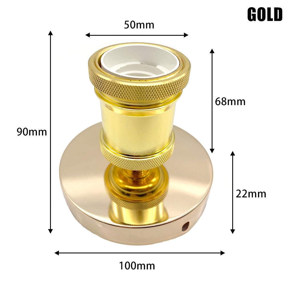 Sphoon Antique DIY Lamp Base E27 Screw Socket Aluminum Decorative Lamp Holder Vintage Metal Surface Mounted Indoor Ceiling Lamp