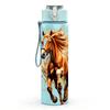 1PC Running Horse Watercolor Print 750ml Color Plastic Sports Water Bottle Leakproof Flip Straw Lid Suitable for Sports Office Home Use