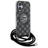 Karl Lagerfeld Klhmp16Shckcklck Iphone   16 6.1 Czarny/Black Hardcase Iml Crossbody Monogram Karl & Choupette Head Magsafe
