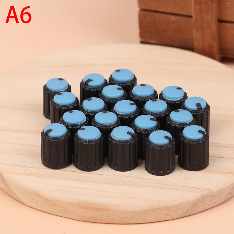20Pcs Dual Color Knob 10X12Mm Small Volume Adjustment Hat Flower Shaft Hole 6Mm Potentiometer Volume Switch Caps Control Knob