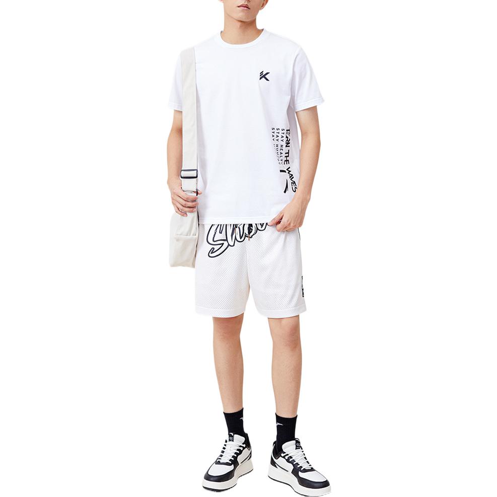 Anta Solid Color Letter Print T-Shirt Men Tops White 152221127-1