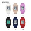 Sanda Lightweight Minimalist Sports Watch: Multi-functional Square Electronic Wristwatch for Men and Women