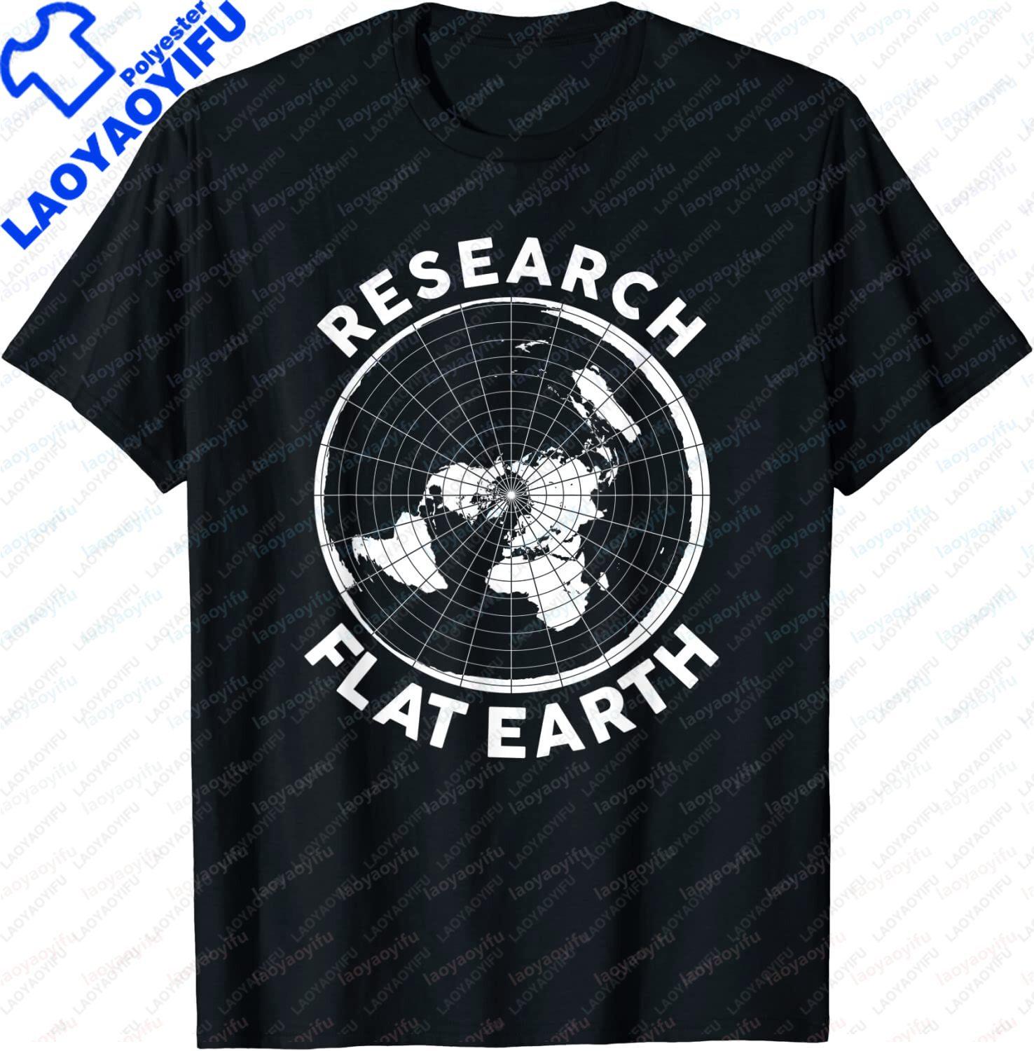 Research on The Conspiracy Theory of The Flatearth Tshirt Gift Tshirt Menswomens Shortsleeved Tops S