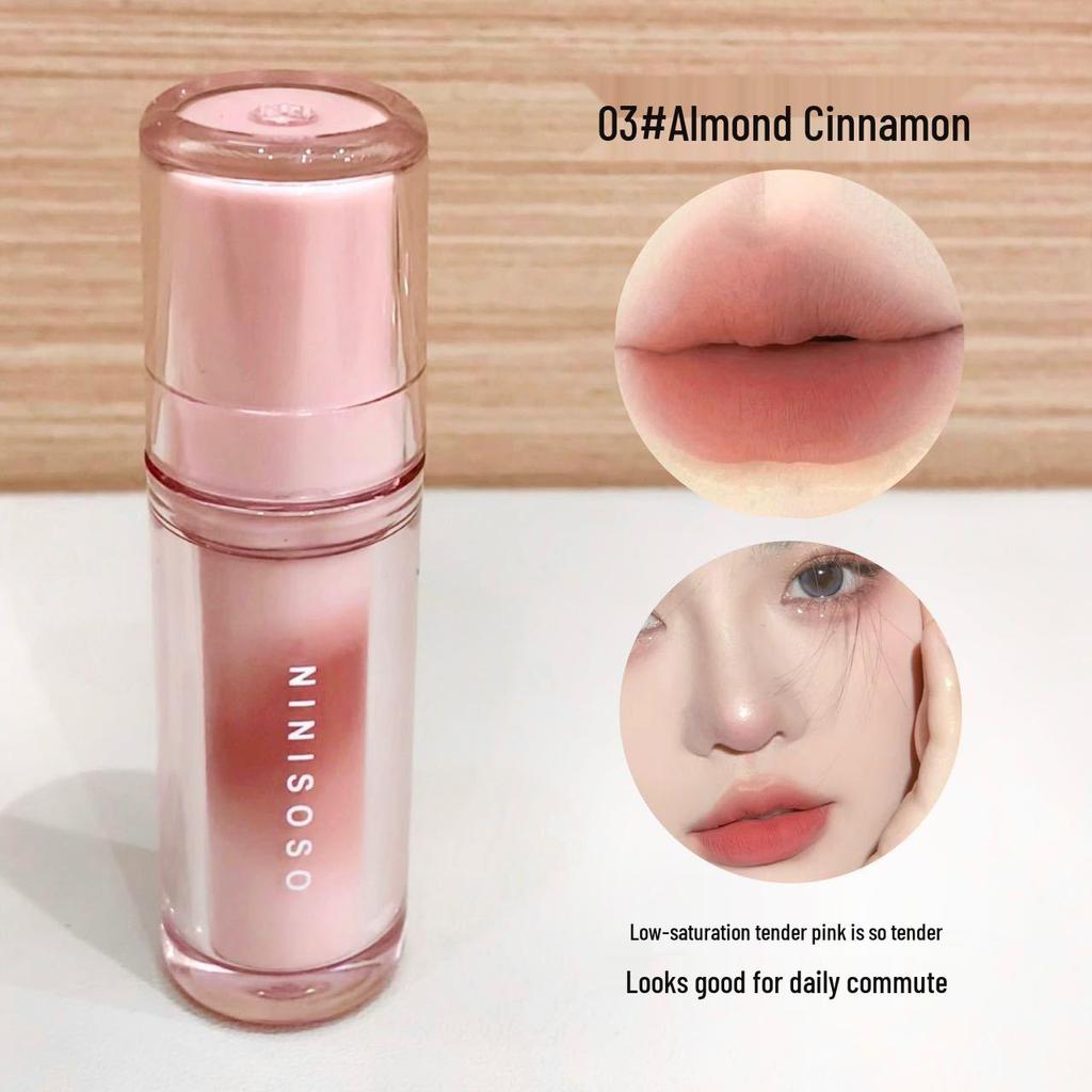 NINISOSO Tulle Mist Dot Soft Matte Lip Glaze - Pigmented Low Saturation Summer Light Makeup Lip Mud.